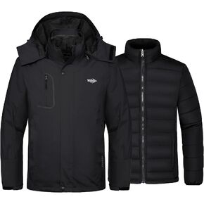 Wantdo Men's 3 in 1 Waterproof Ski Jacket Warm Winter Snow Coat Puffer Rain Jacket in Kuwait
