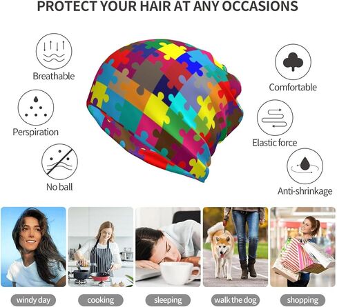 Skull Beanie Hat Baggy Slouchy Skull Chemo Beanies Cap Stretch Scarf Head Wrap Hip Hop Hats for Men Women Winter in Kuwait
