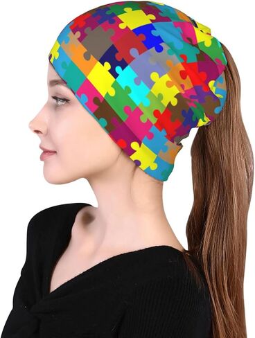 Skull Beanie Hat Baggy Slouchy Skull Chemo Beanies Cap Stretch Scarf Head Wrap Hip Hop Hats for Men Women Winter in Kuwait