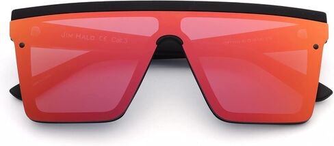 JIM HALO Flat Top Shield Sunglasses Square Mirror Rimless Glasses for Women Men in Kuwait