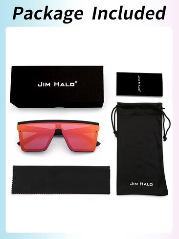 JIM HALO Flat Top Shield Sunglasses Square Mirror Rimless Glasses for Women Men in Kuwait