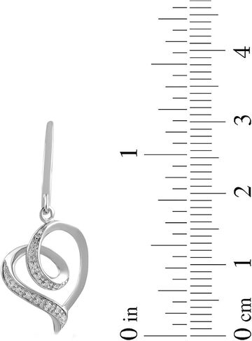 Amazon Collection Sterling Silver Diamond Accent Heart Earrings in Saudi Arabia