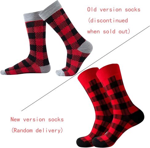 Buffalo-Plaid-Cotton-Socks - Check Crew Socks Hiking Casual Warm Socks 2-pairs Fit for women in Kuwait