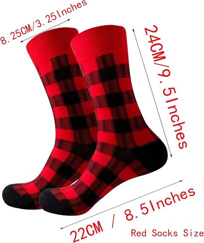 Buffalo-Plaid-Cotton-Socks - Check Crew Socks Hiking Casual Warm Socks 2-pairs Fit for women in Kuwait