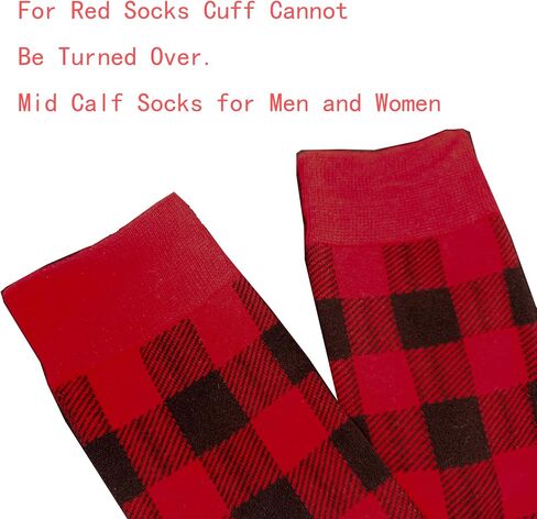 Buffalo-Plaid-Cotton-Socks - Check Crew Socks Hiking Casual Warm Socks 2-pairs Fit for women in Kuwait
