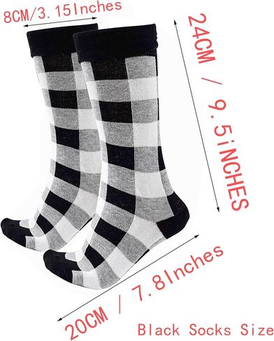 Buffalo-Plaid-Cotton-Socks - Check Crew Socks Hiking Casual Warm Socks 2-pairs Fit for women in Kuwait