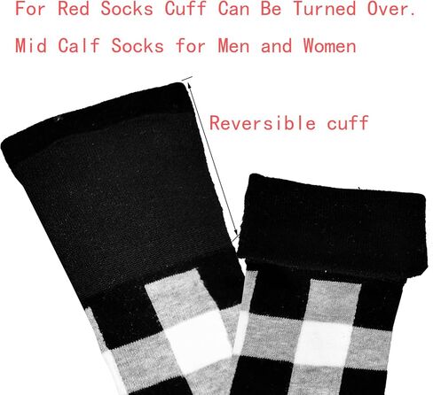 Buffalo-Plaid-Cotton-Socks - Check Crew Socks Hiking Casual Warm Socks 2-pairs Fit for women in Kuwait