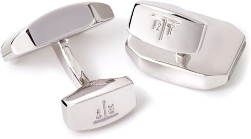 Tateossian Moonlight Cufflinks with Mother of Pearl Combined with a Cabochan of Quartz in a Rhodium Silver Tonneau Case in Kuwait