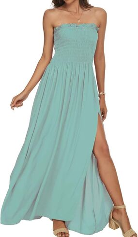 pasidvy Women's Summer Bohemian Party Maxi Dress Off Shoulder Beach Cover-up Long Dress in Saudi Arabia