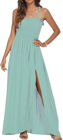 pasidvy Women's Summer Bohemian Party Maxi Dress Off Shoulder Beach Cover-up Long Dress in Saudi Arabia