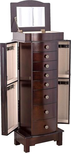 الفيرا هوم خزانة مجوهرات قائمة من شايلا، لون الجوز in Kuwait