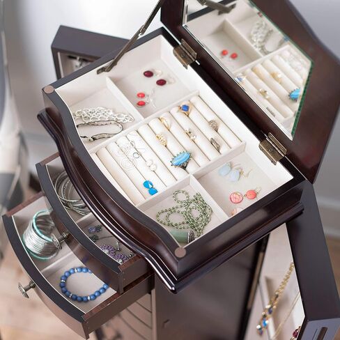 الفيرا هوم خزانة مجوهرات قائمة من شايلا، لون الجوز in Kuwait