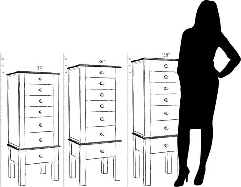 الفيرا هوم خزانة مجوهرات قائمة من شايلا، لون الجوز in Kuwait