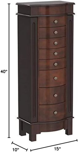 الفيرا هوم خزانة مجوهرات قائمة من شايلا، لون الجوز in Kuwait