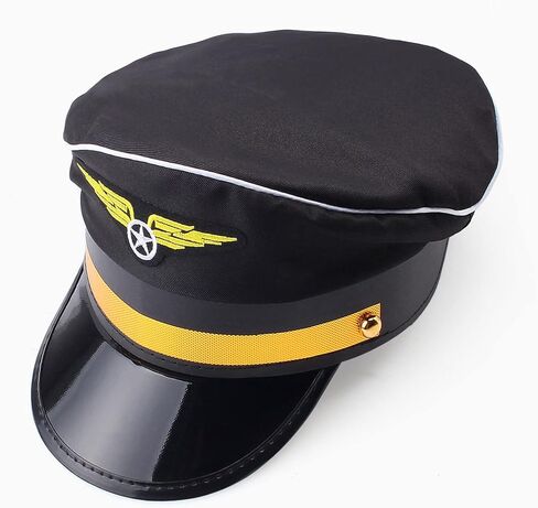 Yewong Airline Pilot Captain Hat الطيار زي ملحق مع نظارات شمسية Captain Halloween Party Cosplay Supply in Kuwait