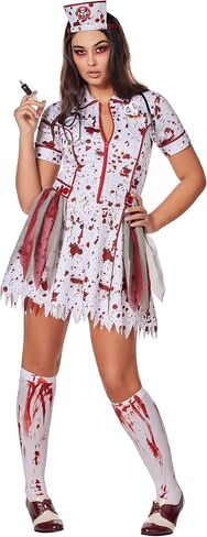 Spirit Halloween Adult Undeadly Nurse Costume | Zombie costume | Occupation costume | Dress costume with accessories in Saudi Arabia
