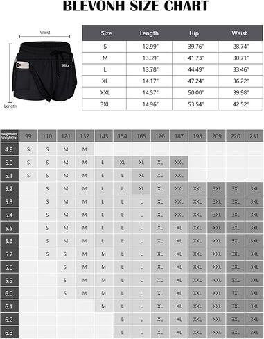 BLEVONH Women Drawstring Waist Athletic Running Shorts with Liner Inner Pocket in Kuwait