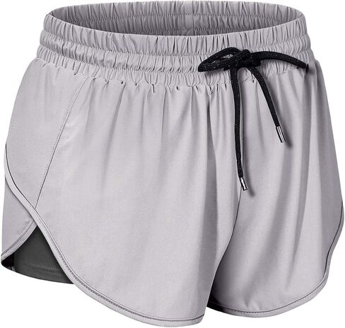 BLEVONH Women Drawstring Waist Athletic Running Shorts with Liner Inner Pocket in Kuwait