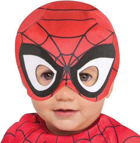 زي سبايدر مان التنكري للهالوين للأطفال، من مارفيل كوميكس، 12-24 شهرًا، يتضمن بذلة وقبعة مع قناع in Kuwait