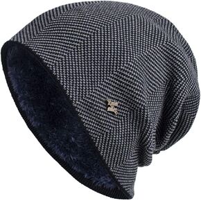 قبعة صغيرة من الصوف المحبوك من سكاي مدريد للجنسين، قبعات مبطنة بالصوف البارد للرجال قبعة صغيرة سوداء in Kuwait