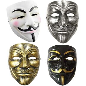 4packs Ayaoch V for Vendetta Guy Mask Halloween Cosplay Masquerade Prop Bar Party Masks للجنسين in Kuwait