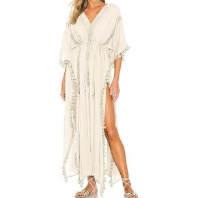 بلوفر Jumppmile نسائي طويل طويل من الشيفون برباط لملابس الشاطئ لملابس السباحة in Kuwait