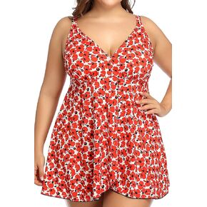 PERONA Women's Swimdress Plus Size Swimwear One Piece Swimsuit Floral Print Bathing Suit in Kuwait