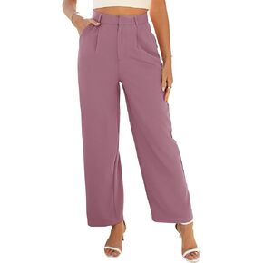 سروال نسائي واسع الساق من GAMISOTE، بنطال فضفاض عالي الخصر للعمل والعمل in Kuwait
