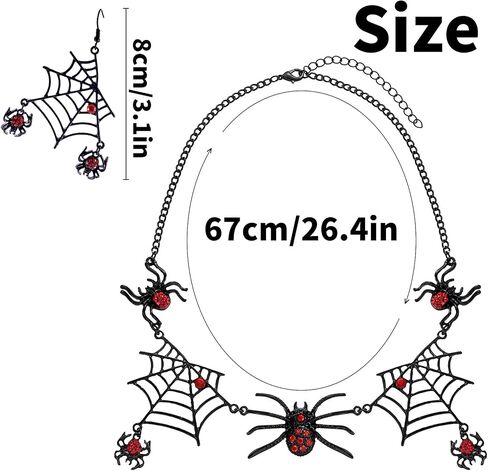 Reofrey Halloween Jewelry Accessor Sets, Halloween Choker Earrings Sets Black Spider Necklace Earrings Halloween Accessories for Women, Party Festival Cosplay, and Wedding in Saudi Arabia