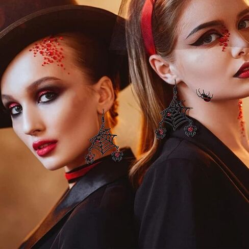 Reofrey Halloween Jewelry Accessor Sets, Halloween Choker Earrings Sets Black Spider Necklace Earrings Halloween Accessories for Women, Party Festival Cosplay, and Wedding in Saudi Arabia