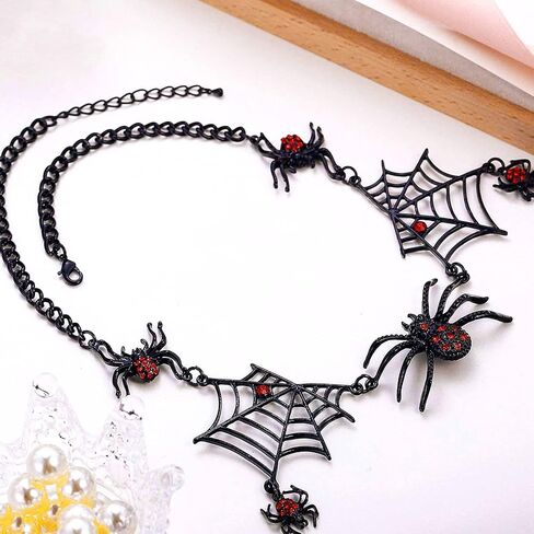 Reofrey Halloween Jewelry Accessor Sets, Halloween Choker Earrings Sets Black Spider Necklace Earrings Halloween Accessories for Women, Party Festival Cosplay, and Wedding in Saudi Arabia