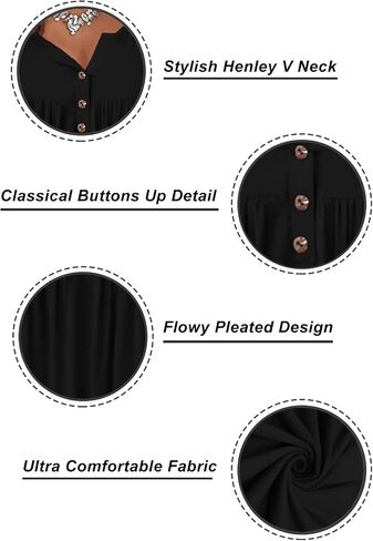 VISLILY Womens-Plus-Size-Tank-Tops Summer Sleeveless Henley Shirts Buttons Up Tunics Flowy Pleated Blouses in Kuwait