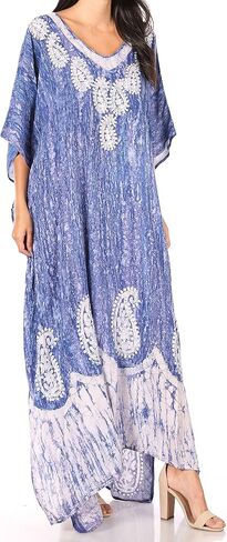فستان Sakkas Tacy النسائي الكاجوال بوهو الصيفي الطويل قفطان قفطان غطاء LougeWear in Kuwait