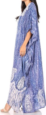 فستان Sakkas Tacy النسائي الكاجوال بوهو الصيفي الطويل قفطان قفطان غطاء LougeWear in Kuwait