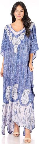 فستان Sakkas Tacy النسائي الكاجوال بوهو الصيفي الطويل قفطان قفطان غطاء LougeWear in Kuwait