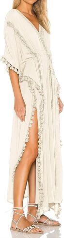 بلوفر Jumppmile نسائي طويل طويل من الشيفون برباط لملابس الشاطئ لملابس السباحة in Kuwait