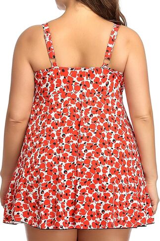 PERONA Women's Swimdress Plus Size Swimwear One Piece Swimsuit Floral Print Bathing Suit in Kuwait