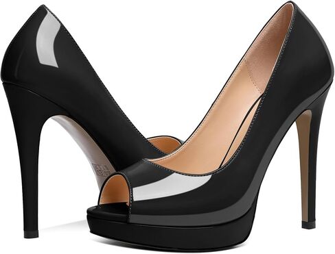Joseywade Platform Stiletto Heels Peep Toe High Heel Pumps Women's 5 Inch Party Dance Dressy Slip On Shoes in Kuwait