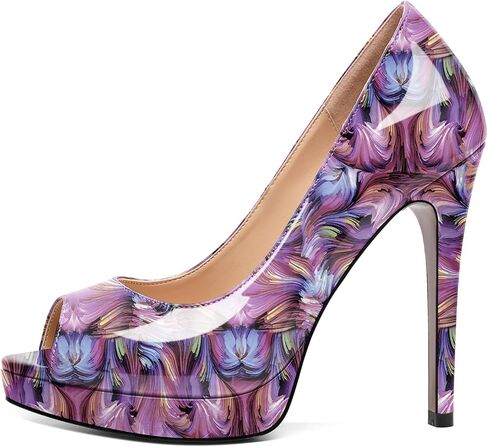 Joseywade Platform Stiletto Heels Peep Toe High Heel Pumps Women's 5 Inch Party Dance Dressy Slip On Shoes in Kuwait