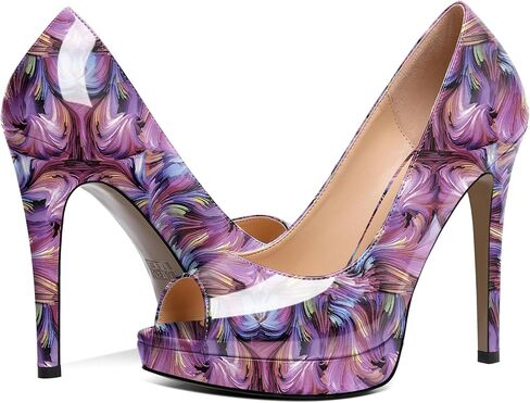 Joseywade Platform Stiletto Heels Peep Toe High Heel Pumps Women's 5 Inch Party Dance Dressy Slip On Shoes in Kuwait
