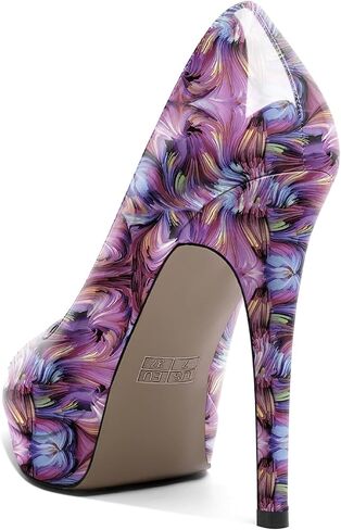 Joseywade Platform Stiletto Heels Peep Toe High Heel Pumps Women's 5 Inch Party Dance Dressy Slip On Shoes in Kuwait