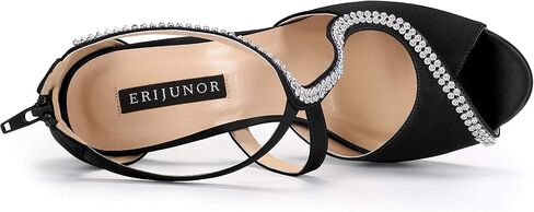 ERIJUNOR High Heel Sandals Peep Toe S-Strap Prom Wedding Evening Shoes in Kuwait