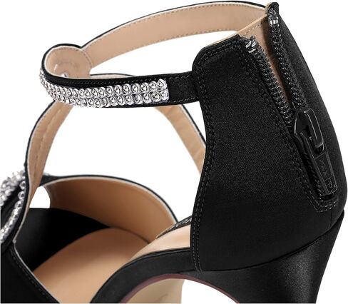 ERIJUNOR High Heel Sandals Peep Toe S-Strap Prom Wedding Evening Shoes in Kuwait