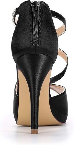 ERIJUNOR High Heel Sandals Peep Toe S-Strap Prom Wedding Evening Shoes in Kuwait