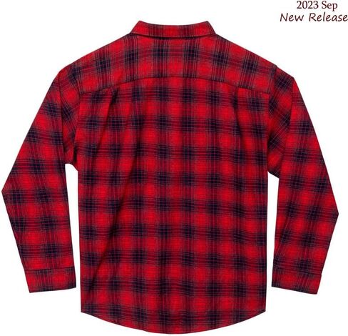 قمصان من الفلانيل الكبيرة والطويلة ذات مضخة مزدوجة للرجال قميص من القطن بأكمام طويلة كاجوال بأزرار سفلية من XXL (T) إلى 6XL (T) in Kuwait