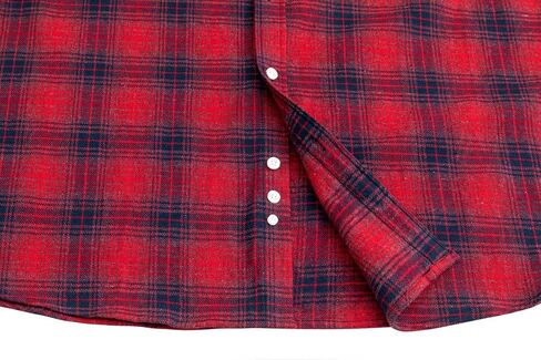 قمصان من الفلانيل الكبيرة والطويلة ذات مضخة مزدوجة للرجال قميص من القطن بأكمام طويلة كاجوال بأزرار سفلية من XXL (T) إلى 6XL (T) in Kuwait