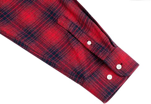 قمصان من الفلانيل الكبيرة والطويلة ذات مضخة مزدوجة للرجال قميص من القطن بأكمام طويلة كاجوال بأزرار سفلية من XXL (T) إلى 6XL (T) in Kuwait