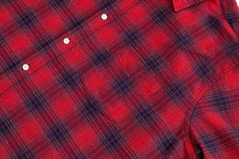 قمصان من الفلانيل الكبيرة والطويلة ذات مضخة مزدوجة للرجال قميص من القطن بأكمام طويلة كاجوال بأزرار سفلية من XXL (T) إلى 6XL (T) in Kuwait