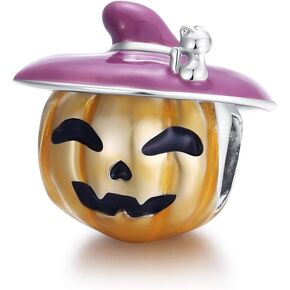 FAEFASH Halloween Ghost Charm Skull Charm 925 Sterling Silver Black Cat,Haunted House, Pumpkin Charm Fit Pandora Style Bracelet,Gifts for Halloween in Kuwait