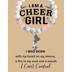 MAOFAED Cheer Gift Cheerleader Gift I Am A Cheer Girl Cheer Bracelet Cheer Jewelry Gift for Girls